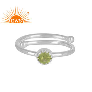 Bague en argent Sterling 925 pour homme, bijou de forme ronde naturelle, sénido vert, vente en gros, possibilité de vente en gros - Product Image 1