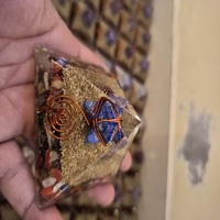 Pyramides d'Orgone Chakra en Gros, Lapis Lazuli, Étoile Markaba, Qualité Supérieure, 70mm, Pierre Naturelle, Agate Sculptée, Décoration d'Intérieur