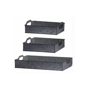 Ensemble de 2 plateaux à thé et café de tailles différentes, qualité supérieure, galvanisés, pour servir des chocolats, best-sellers - Product Image 2