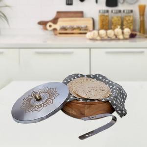 Boîte à chapati en bois de conception standard avec couvercle design et pince, boîte à chapati pour le stockage des chapatis - Product Image 6