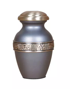 Purple Band Design <b>Keepsake</b> with Velvet Box Cremation Urns <b>for</b> Funeral <b>Ashes</b> Metal Brass/Aluminum - Product Image 6