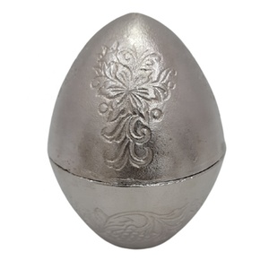 Wholesale Aluminum <b>Egg</b> Box With LID Embossed Rough Nickel Plating for Kitchen Utensil Handmade Customized - Product Image 1