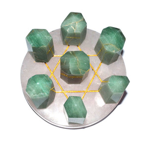 Aventurine verte 4x7, Base à Quartz, étoile d'or, David Rose - Product Image 1