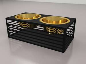 Bol pour chien en acier et bois écologique bol pour animaux de compagnie pour usage domestique - Product Image 3