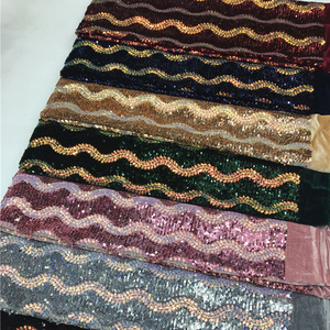 Nhung dưới vải phi chúng tôi tissu <span class=keywords><strong>sequin</strong></span> vải thêu Bridal pha lê Sequins nặng đính cườm vải tuyn <span class=keywords><strong>sequin</strong></span> - Product Image 1