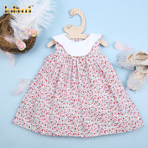 Personalizado Rosa Pequeño Floral 3D Impreso 100% Algodón A-Line Midi Vestido BB2515 OEM ODM Smocked Niños Otoño - Product Image 2