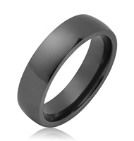 Anneaux simples en zirconium noir vierges pour incrustation