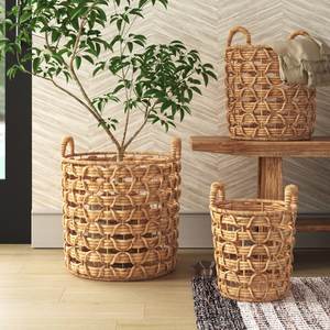 Sisu Handmade Cloth Storage <b>Basket</b> Water Hyacinth <b>Plant</b> Pot Sustainable Laundry <b>Basket</b> Handwoven Handles Made Viet Nam Baby Use - Product Image 4