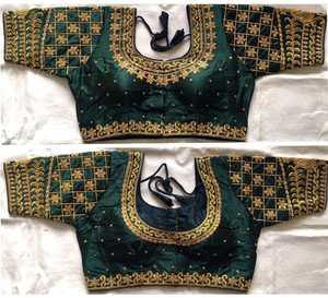 Gros fil de soie malbker, couleur rose, broderie lourde, pierre, travail, fabrication de chemisier, prêt à l'emploi - Product Image 6