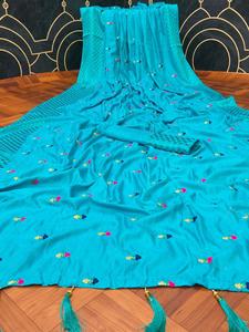 Vêtements de mariage, nouvelle collection 2020, sarla en soie, broderie, avec chemisier, bas prix, vente en gros - Product Image 6