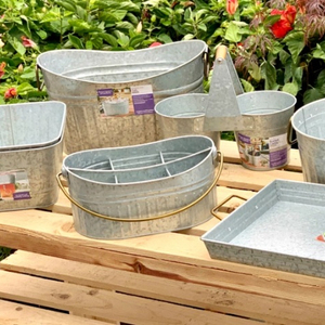 กระถางต้นไม้เหล็กชุบสังกะสีสไตล์คลาสสิกเป็นมิตรต่อสิ่งแวดล้อม - Product Image 1