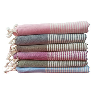 Small <b>Stripes</b> Turkish Hammam Peshtemal Beach and <b>Bath</b> <b>Towels</b> Wholesale -100X180CM 100% Cotton Peshtemal <b>Towel</b> Classic Collection - Product Image 1