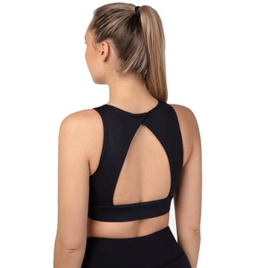 Custom Logo Design 2022 New Racer Back Sports <b>Bra</b> for Women-Four-Way <b>Stretch</b> Breathable 100% Nylon Padded Seamed Active Wear - Product Image 2