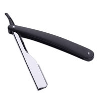 Lame en acier inoxydable de haute qualité jetable coupe droite rasoir sécurité rasage corps Bikini pochette en cuir emballage Salon barbier