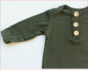 Bata de bebé con etiqueta personalizada 95% algodón orgánico 5% spandex bata de bebé anudada mamelucos anudados certificación GOTS - Product Image 2