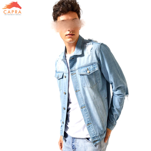 Chaqueta Vaquera Desgastada de Invierno para Hombre, Ecológica, Reversible, Resistente al Viento, Transpirable, con Logotipo Personalizado, Venta al Por Mayor - Product Image 2