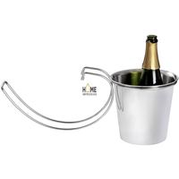 Sceau à glace de luxe en verre nordique et métal doré, nouveau seau à glace italien fait à la main avec pince à glace