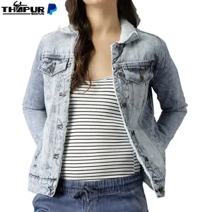 Nhà máy tùy chỉnh denim mùa đông Bông Áo khoác