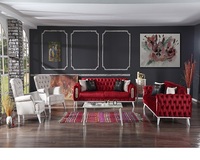 ELEGANCE Sofa-Set - Modernes Chesterfield Luxus-Wohnzimmermöbel Hochwertiger Spanplattenrahmen & Stoffpolsterung Bestseller