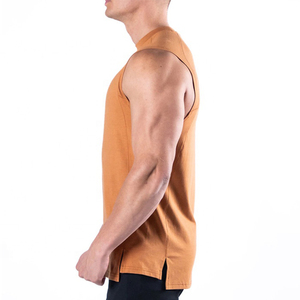 Camiseta de gimnasio personalizada de alta calidad para hombre, 100% algodón, logotipo personalizado, verano, venta al por mayor, buen color, camisetas sin mangas para hombre - Product Image 3