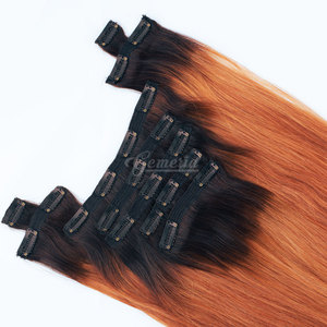 ชุดคลิปต่อผมแท้9ชิ้นสำหรับผมชาวอินเดียสีดำเงางาม1B ผมจริง - Product Image 2