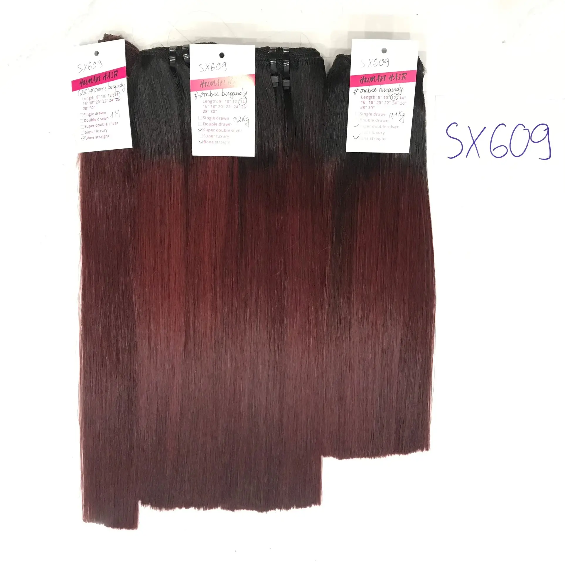 Ombre Bone Straight Hair Extension - Mix Farb produkt aus Unihair Echthaar mit hohem Qualitäts preis Gut für den Handel