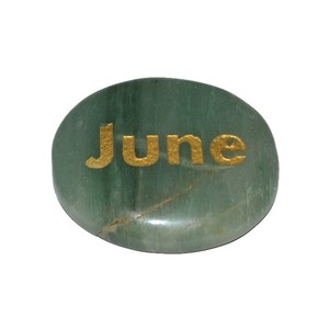 Piedra Artesanía Verde Aventurina Junio Palabra Piedra Grabada - Product Image 1