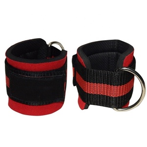 2026 Customized Logo Neoprene Padded Ankle Straps Double D Ring Nylon Cable Workout <b>Balance</b> Trainer Exercise Fitness Straps - Product Image 4