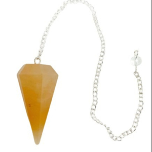 Fabriqué à la main or Quartz pierres précieuses radiesthésie pendule meilleur gros inde hexagone forme cristal poli matériel Muntaha Agate - Product Image 1