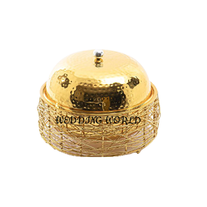 Pot rond en bois de qualité supérieure fait à la main Casserole de créateur Classique Élégant Vente en gros Ustensiles de cuisine Chauffe-plats en métal - Product Image 4