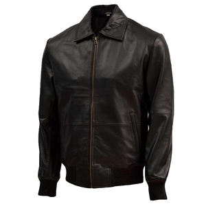 Veste en cuir coupe-vent tendance hiver pour hommes, dernière conception, vêtements en toile coupe ajustée avec col montant, en vente - Product Image 1