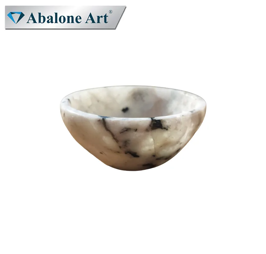 Abalone Art Semi Precious Stone Rose Quartz Crystal Bowl at Economical Price in Bulk