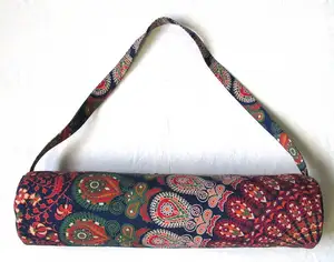 Cotton Yoga Mat With Shoulder Strap Gym Bag Exercise Bag Multiple Color Handmade Beautiful Beautiful