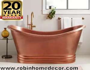 Bañera de cobre de diseño liso para Hotel y baño, suministro de fábrica para exportación mundial desde la India - Product Image 2