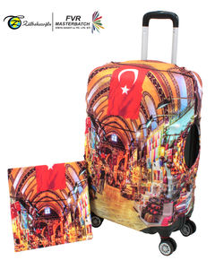 Cubierta de maleta con impresión personalizada, protector de LICRA elástico con diseño de patrón de placa, cubierta de maleta personalizada hecha en Turquía - Product Image 2