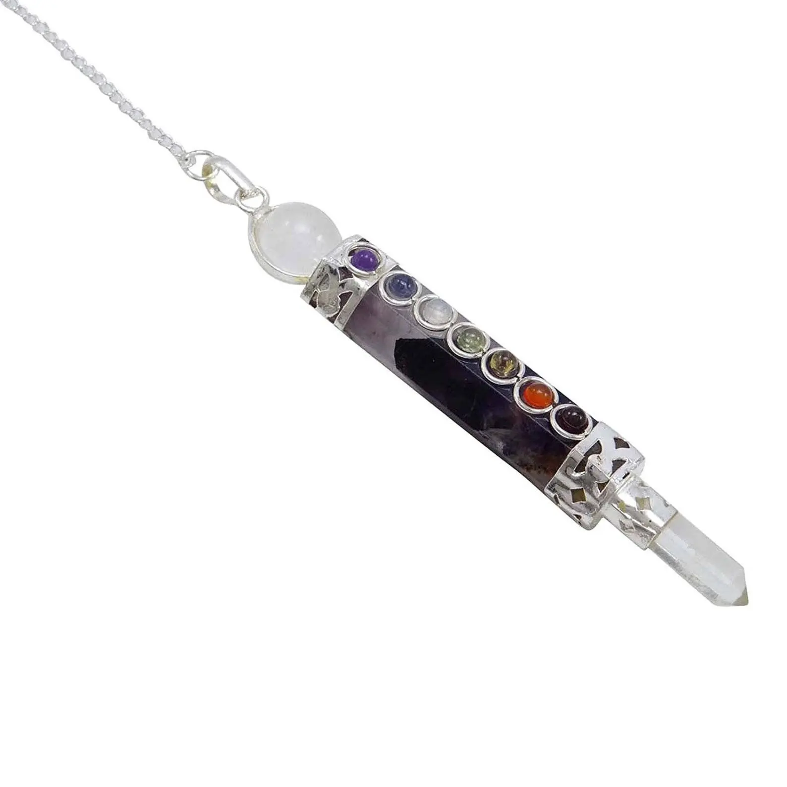 Thạch Anh Tím Đá Wand Chakra Con Lắc Dowsing Reiki Chữa Bệnh Đá Cân Bằng Đá Quý Năng Lượng Máy Phát Điện Tinh Thể Ấn Độ Xuất Khẩu