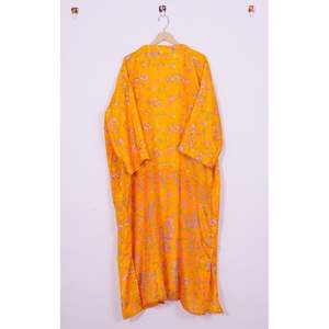 Kimono long en soie fait main pour femmes, robe de demoiselle d'honneur vintage de haute qualité, taille unique, été automne, respirant, élégant, longueur totale - Product Image 6