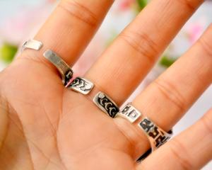 Rose <b>Gold</b> Plated Orienta Boho Style round Wrap Tube <b>Ring</b> Fashionable Filigree Camber Nodal Thick Wire Band with Hole Made Alloy - Product Image 4