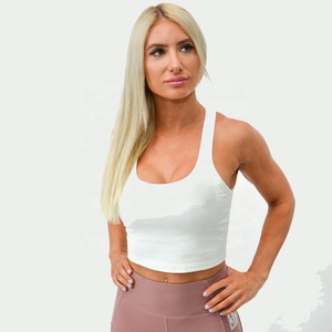 Factory Price Custom Design Summer Premium Sports Bra Gym Yoga Running Clothing Womens Padded Workout <b>Top</b> 100% Nylon Four-Way - Product Image 1