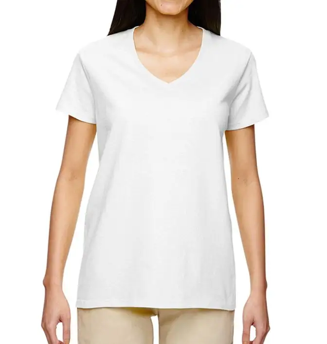 Nieuwe Stijl V-hals Vrouwen T-shirts Dames T-shirt 100% Katoenen T-shirt Voor Vrouwen