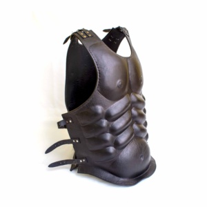 Médiévale Guerre Antique Vintage Style Hercules Noir Portable en cuir Muscle Veste Armure Abs casque - Product Image 3