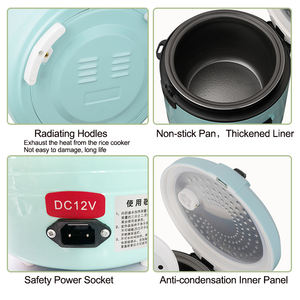 Cuisinière à <span class=keywords><strong>riz</strong></span> intelligente portable à énergie solaire 12V5L, cuiseur vapeur multifonction avec tasse à mesurer pour camping-car/voiture/hôtel - Product Image 5