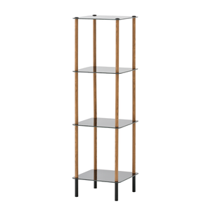 Black Friday Deal 4-Tier Modern Wood Grain DIY Storage Rack Metal Corner Mounted <b>Bathroom</b> <b>Shelf</b> Taiwan OEM Manufacturer - Product Image 1
