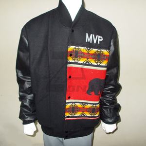 Chaqueta de Invierno Acolchada Delgada y Suave de Marca Privada, Estilo Universitario de Béisbol, Ecológica, de Algodón Liso con Parches - Product Image 2