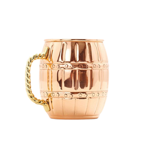 Juego de 4 tazas de mula de Moscú de cobre de forma redonda con mango de latón Taza para beber agua de primera calidad a granel - Product Image 4