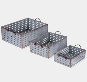 Cesta de Metal de acabado galvanizado para cocina, para el hogar Juego de 3 piezas de Metal, restaurante, frutas y verduras, Color negro - Product Image 5