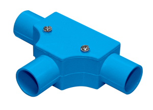 Tees inspectés ignifuges en PVC bleu avec conduits et raccords de couverture pour projets électriques et décoration de la maison - Product Image 2