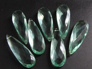 Paire de boucles d'oreilles en pierre de quartz vert améthyste facetté en forme de larme 30X10MM, perle en verre hydro, fabrication artisanale, pierre en vrac pour la fabrication de bijoux, nouvelle arrivée - Product Image 3