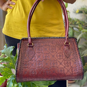 กระเป๋าโท้ทหนังบัฟฟาโลสำหรับผู้หญิง,กระเป๋าถือกระเป๋าโท้ทหนังแนววินเทจ - Product Image 1