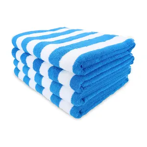100% Cotton Oversized Beach Towels Super Absorbent Soft Plush Pool Towel Cabana Stripe Beach Lightweight Towels